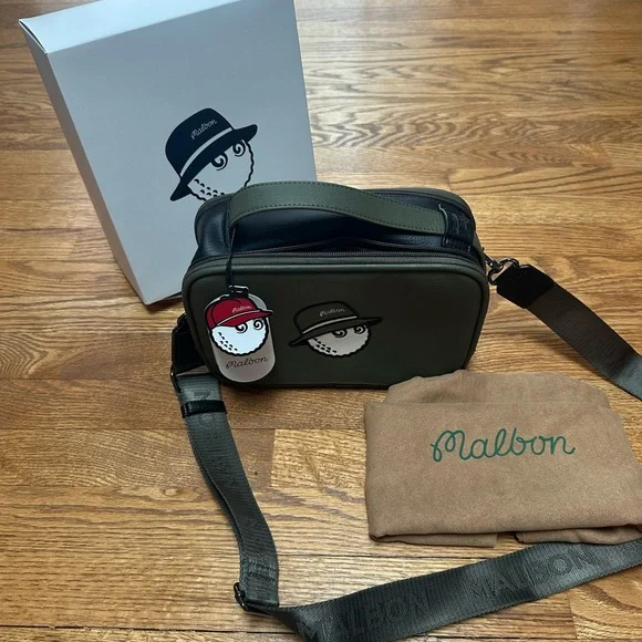 NEW Malbon Golf Crossbody Bag in olive green and black - Picture 4 of 10